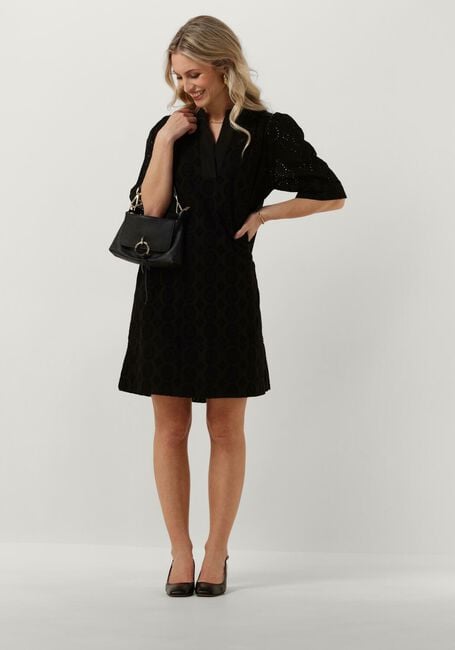 Zwarte RUBY TUESDAY Mini jurk SABELA HALF SLEEVES FULL EMBRO SHORT DRESS - large