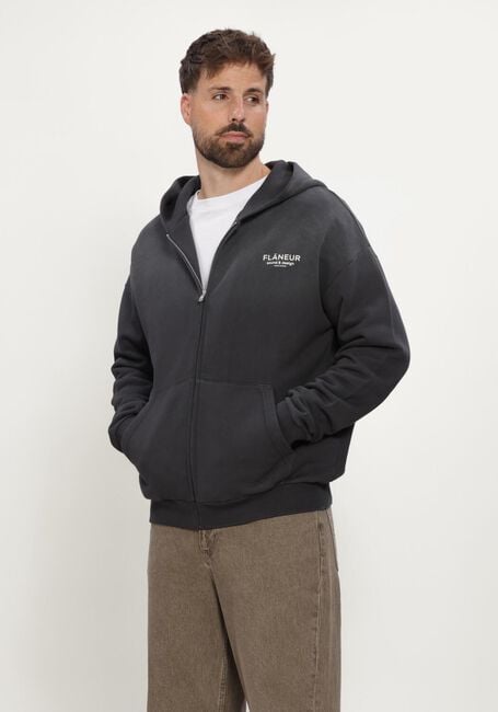 Grijze FLANEUR Sweater SOUND + DESIGN STUDIO MEMBER ZIP-UP - large