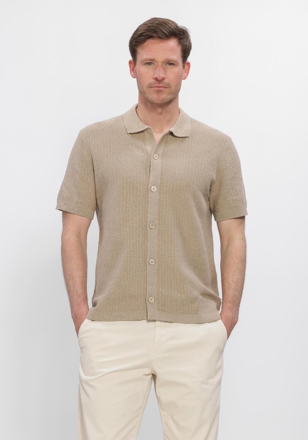 Beige NN.07 Polo ARES KNIT 60019 - large