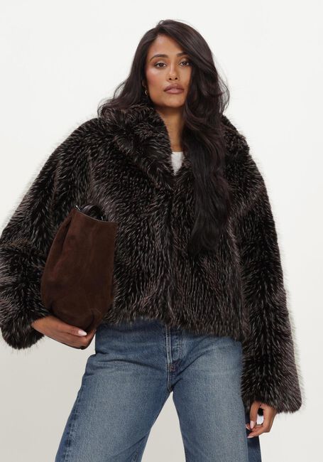 Bruine ALTER EGO Faux fur jas LUNA FAUX FUR JACKET - large