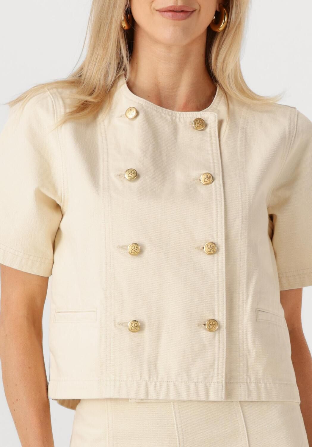 Gebroken wit ULLA JOHNSON Blouses THE SERGE SHORT SLEEVE JACKET - large
