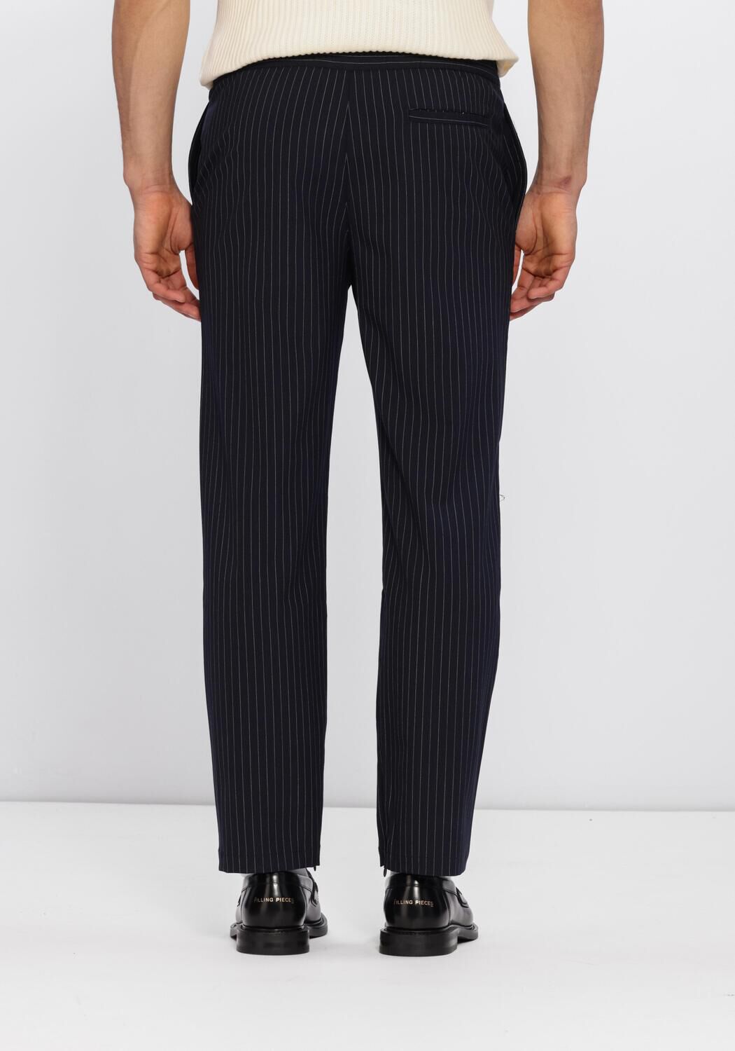 Blauwe FILLING PIECES Chino COACH PANTS PINSTRIPE - large