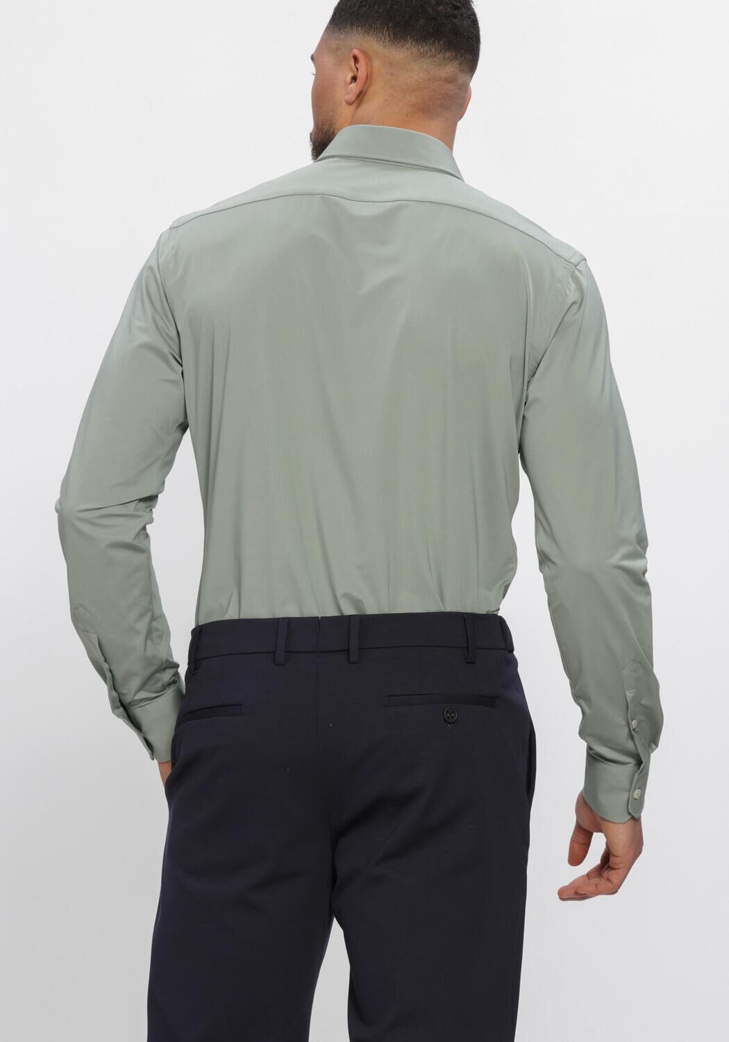 Groene XACUS Klassiek overhemd 11460 ACT520ML - large