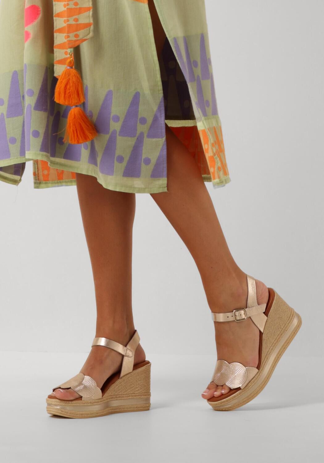 Gouden STEFANO LAURAN Sandalen MET KOORD SANDAAL SLEEHAK - large