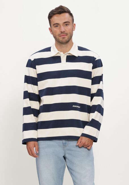 Donkerblauwe POCKIES Polo STRIPED LS POLO - large