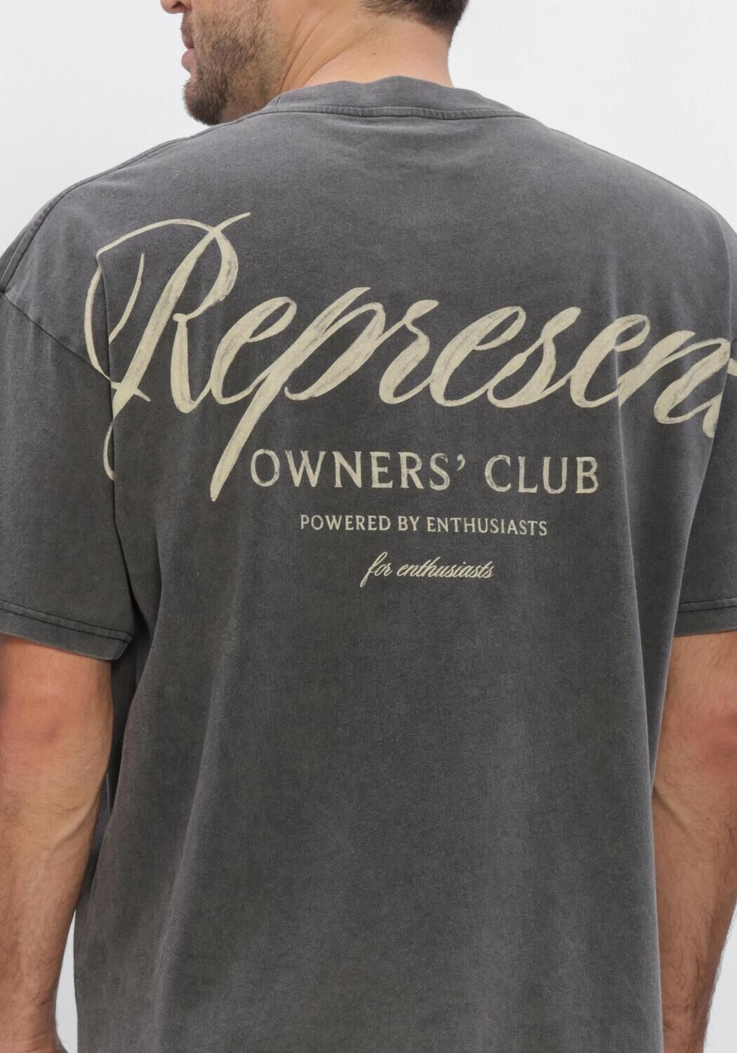 Grijze REPRESENT T-shirt REPRESENT OWNERS CLUB SCRIPT T-SHIRT - large