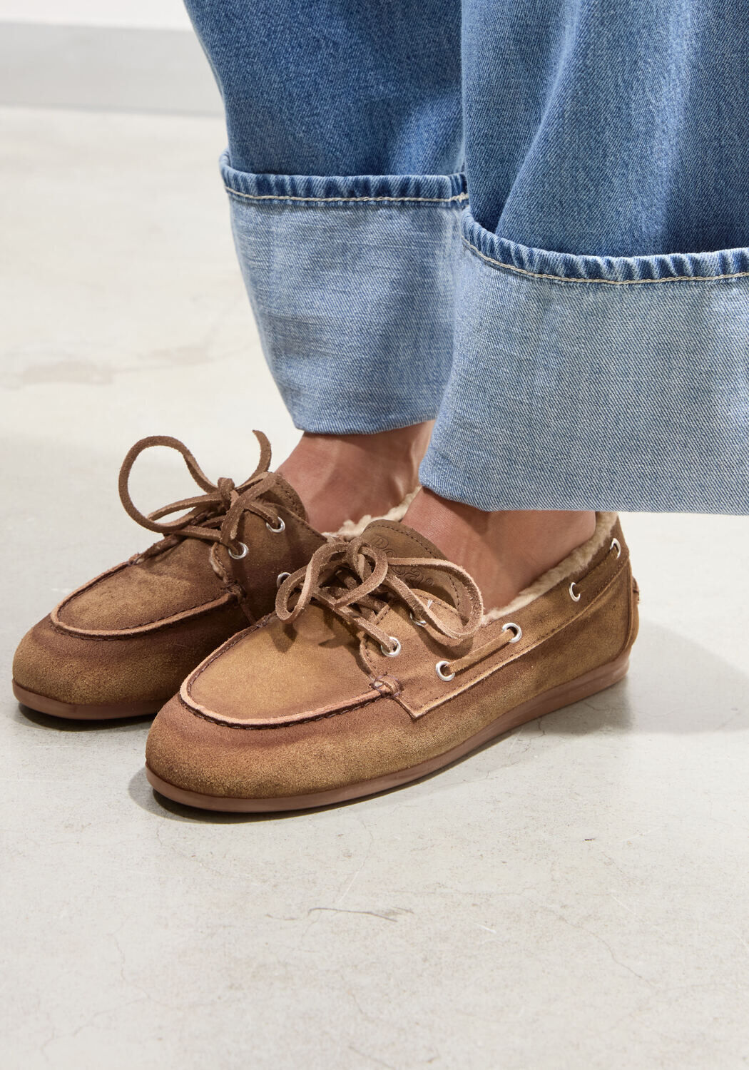 Bruine POSA Mocassins BOAT LOAFER VEG-SHEARLING - medium