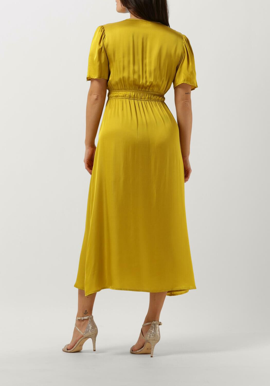 Gele midi jurk best sale