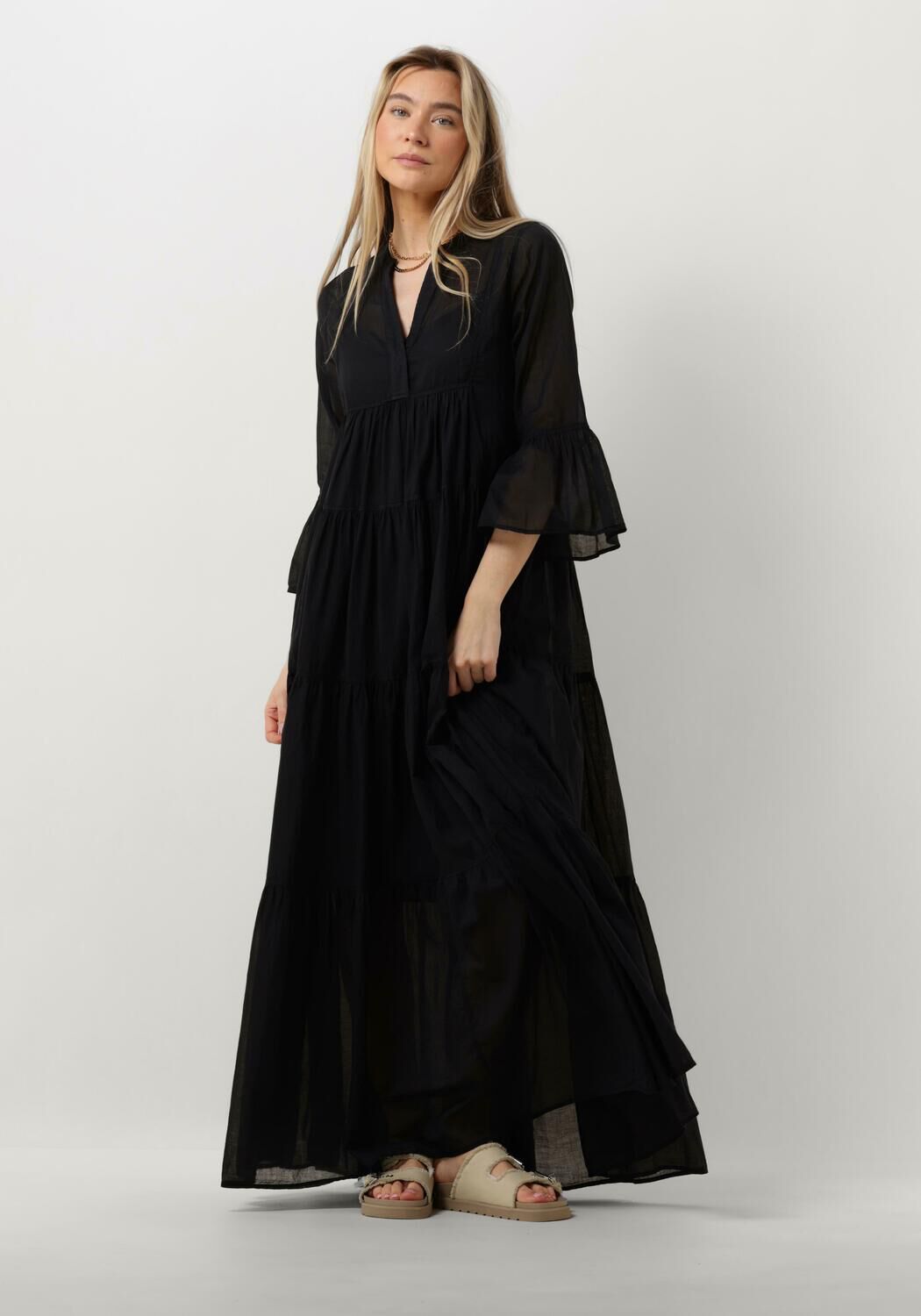 Devotion Maxi Jurk Dames Manousia, Maat: S, Kleur: Zwart