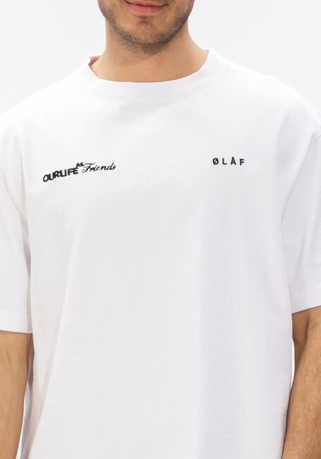 Beige OLAF HUSSEIN T-shirt SCRIPT FRIENDS BOXY TEE - large