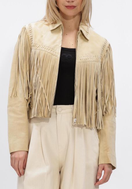 Gele IBANA Jassen JEEYA SUEDE - large