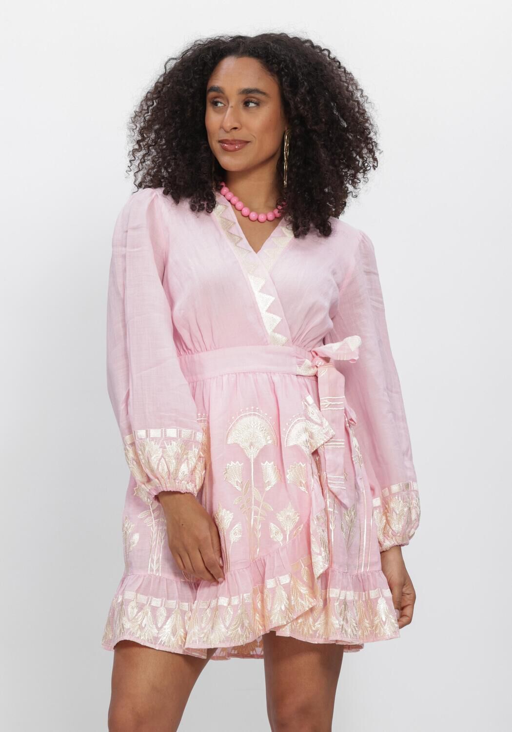Greek Archaic Kori Mini Jurk Dames S6k-4073174, Maat: M, Kleur: Lichtroze afbeelding 1