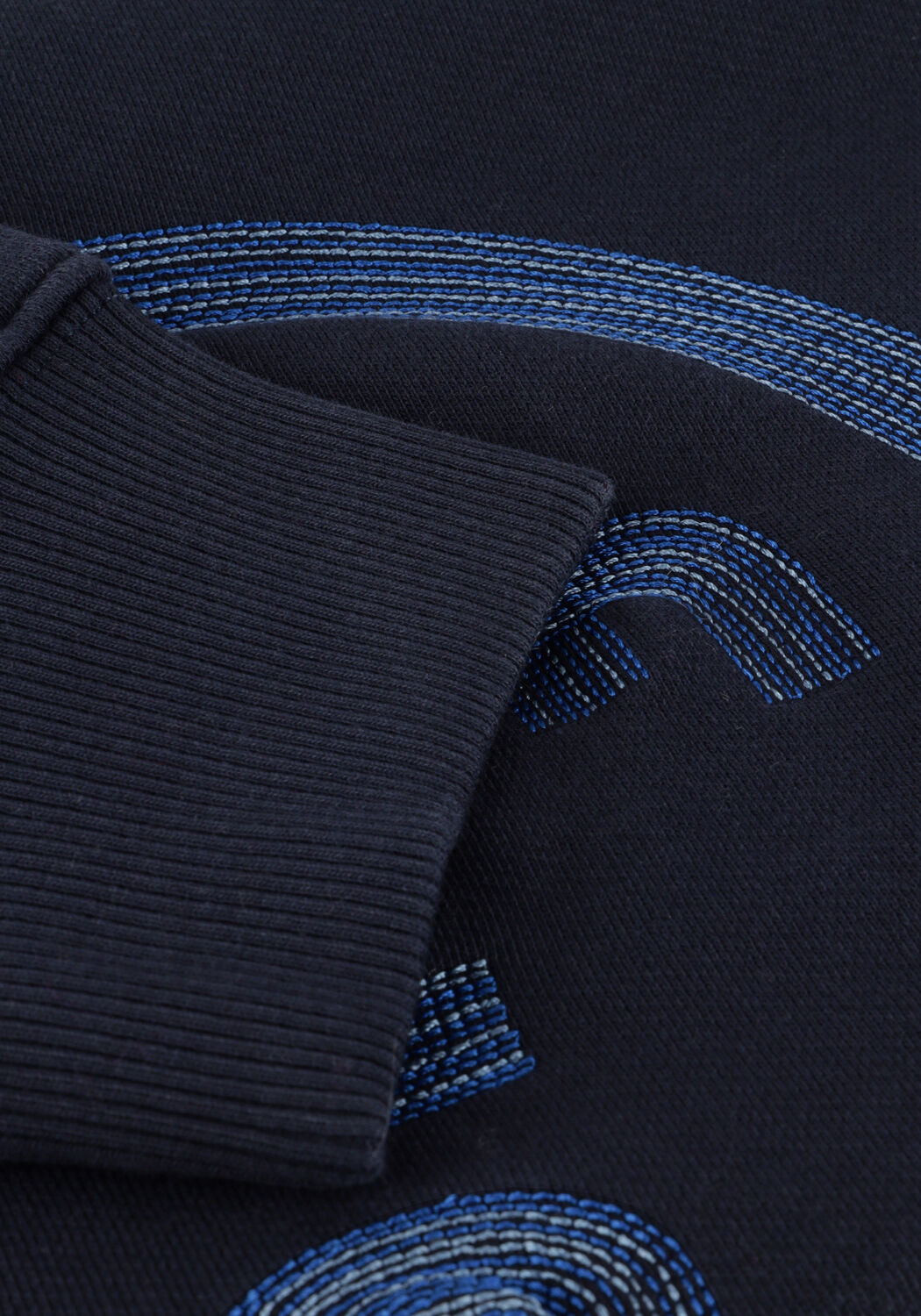 Donkerblauwe OLAF HUSSEIN Sweater LINED FACE CREWNECK - large