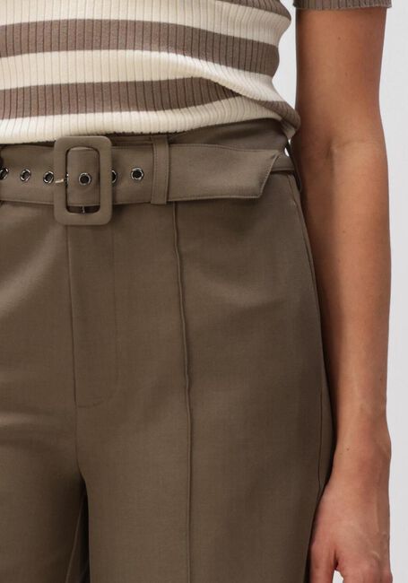 Olijf CO'COUTURE Wijde broek LUNA BELT CREASE PANT - large