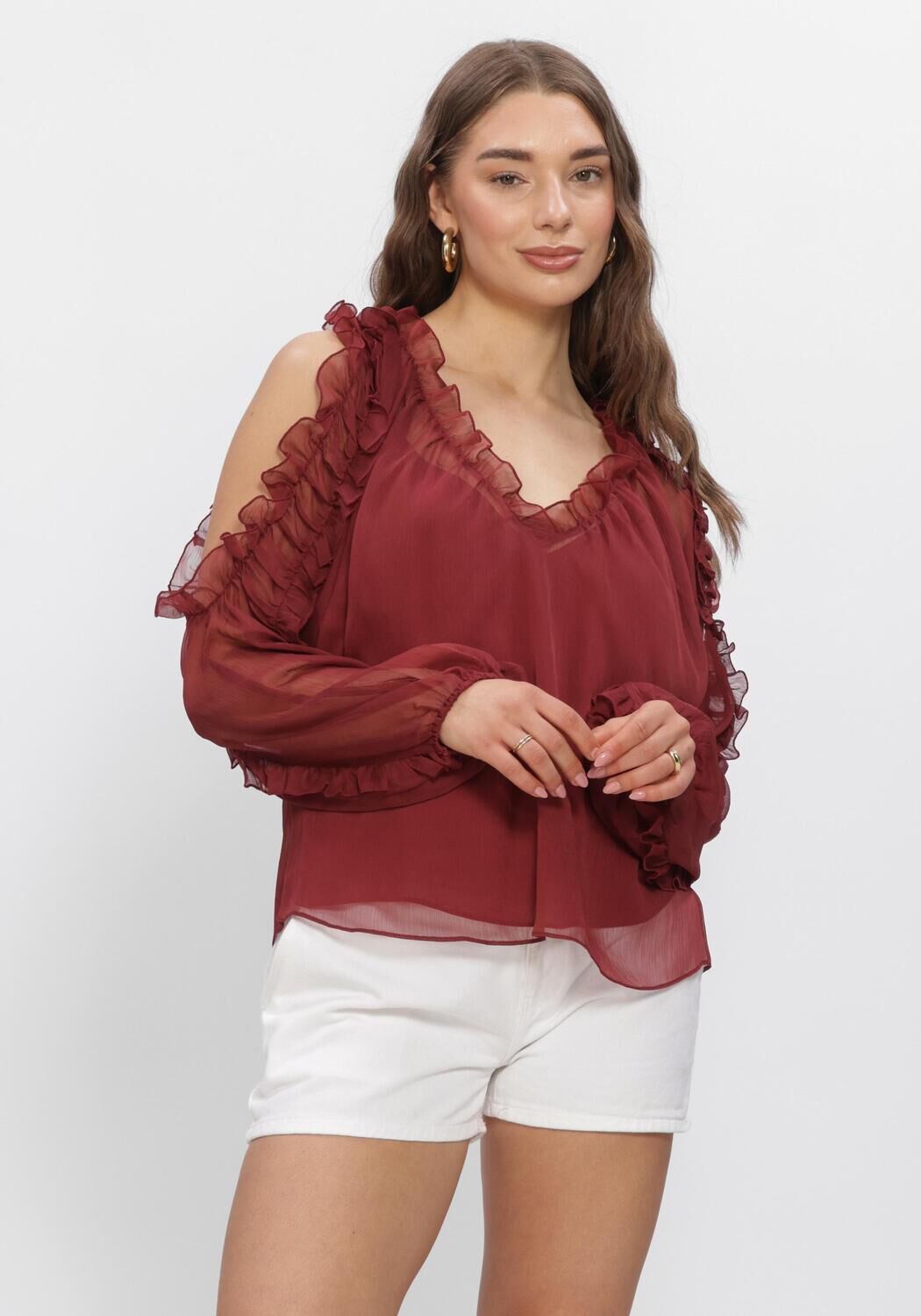 Dante6 Blouse
Dames Harmony Boho Chiffon Top, Maat: 40, Kleur: Bordeaux afbeelding 1