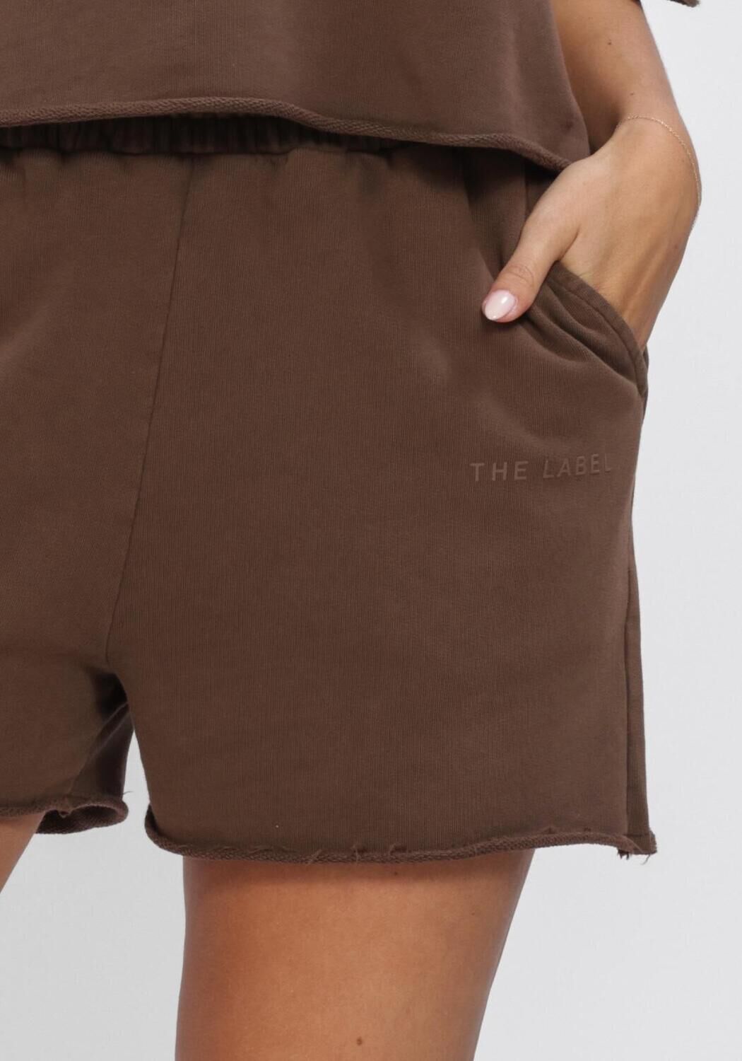 Bruine ALIX THE LABEL Korte broek LADIES KNITTED SPORTY SUMMER SHORTS - large