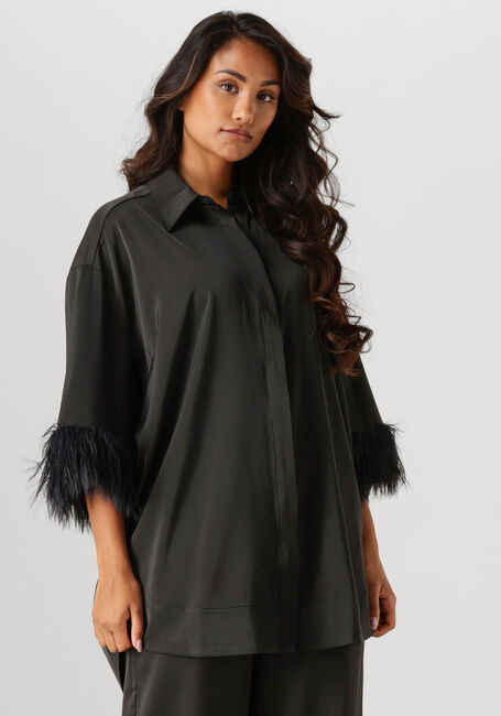 Zwarte CO'COUTURE Mini jurk ADNA CC FEATHER SHIRT - large