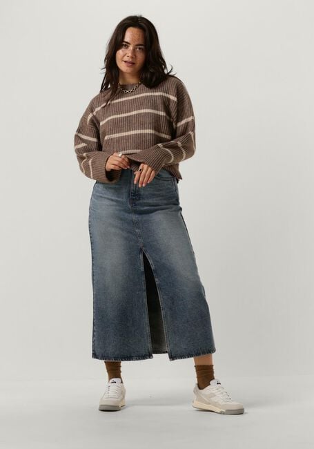 Beige CO'COUTURE Trui ROW STRIPE BOX CROP KNIT - large