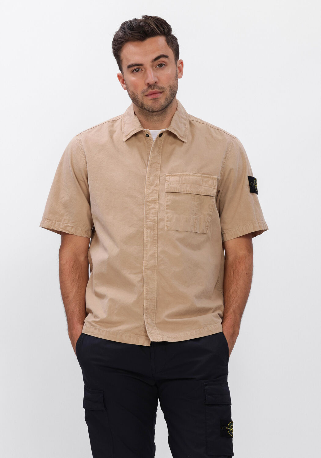 Beige STONE ISLAND Casual overhemd SHIRTS VO19A - large