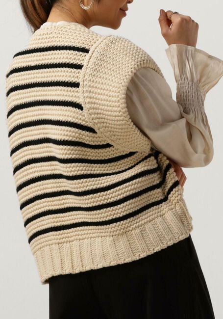 Gebroken wit SUMMUM Vest SLEEVELESS CARDIGAN CHUNKY RIBBLE KNIT - large