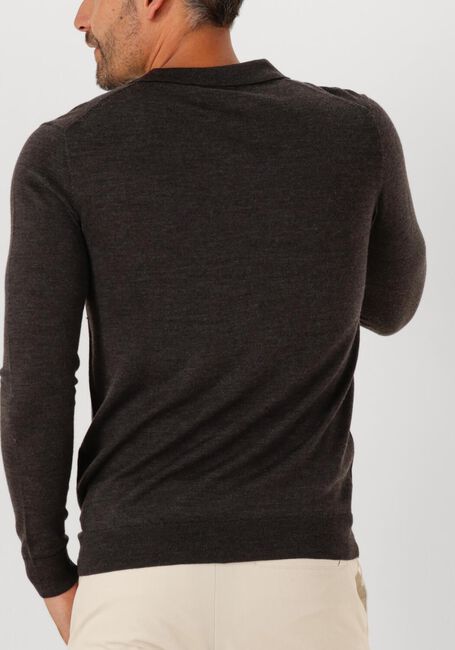 Bruine PROFUOMO Polo POLO OPEN COLLAR LS MERINO - large