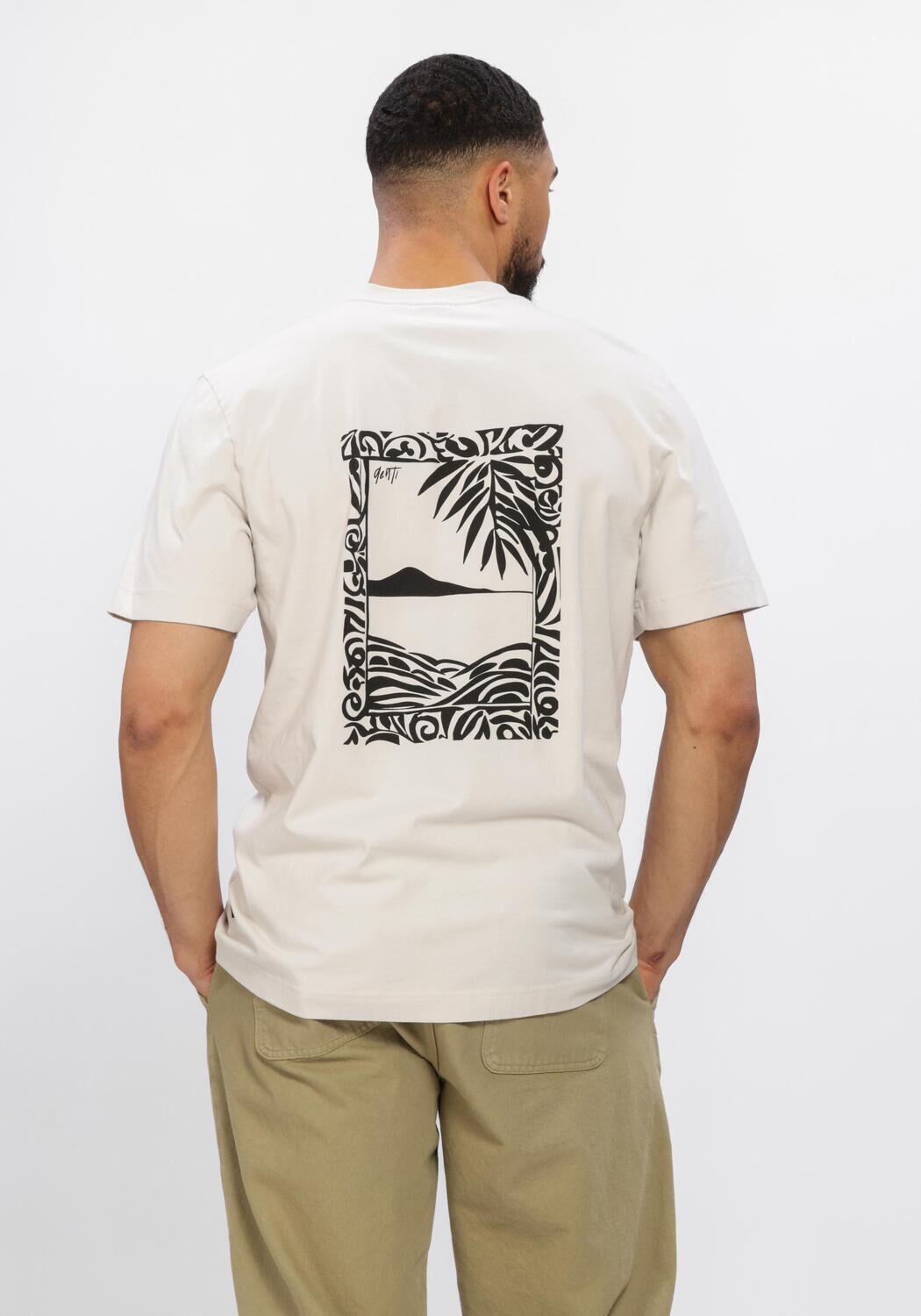 Genti T-Shirt Heren T-shirt Ss 1223, Maat: L, Kleur: Ecru afbeelding 1