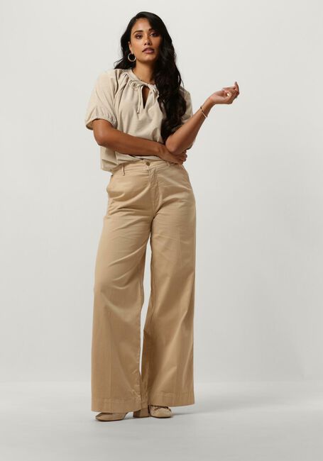 Bruine SUMMUM Wijde broek PALAZZO PANTS BUTTER TENCEL TWILL - large