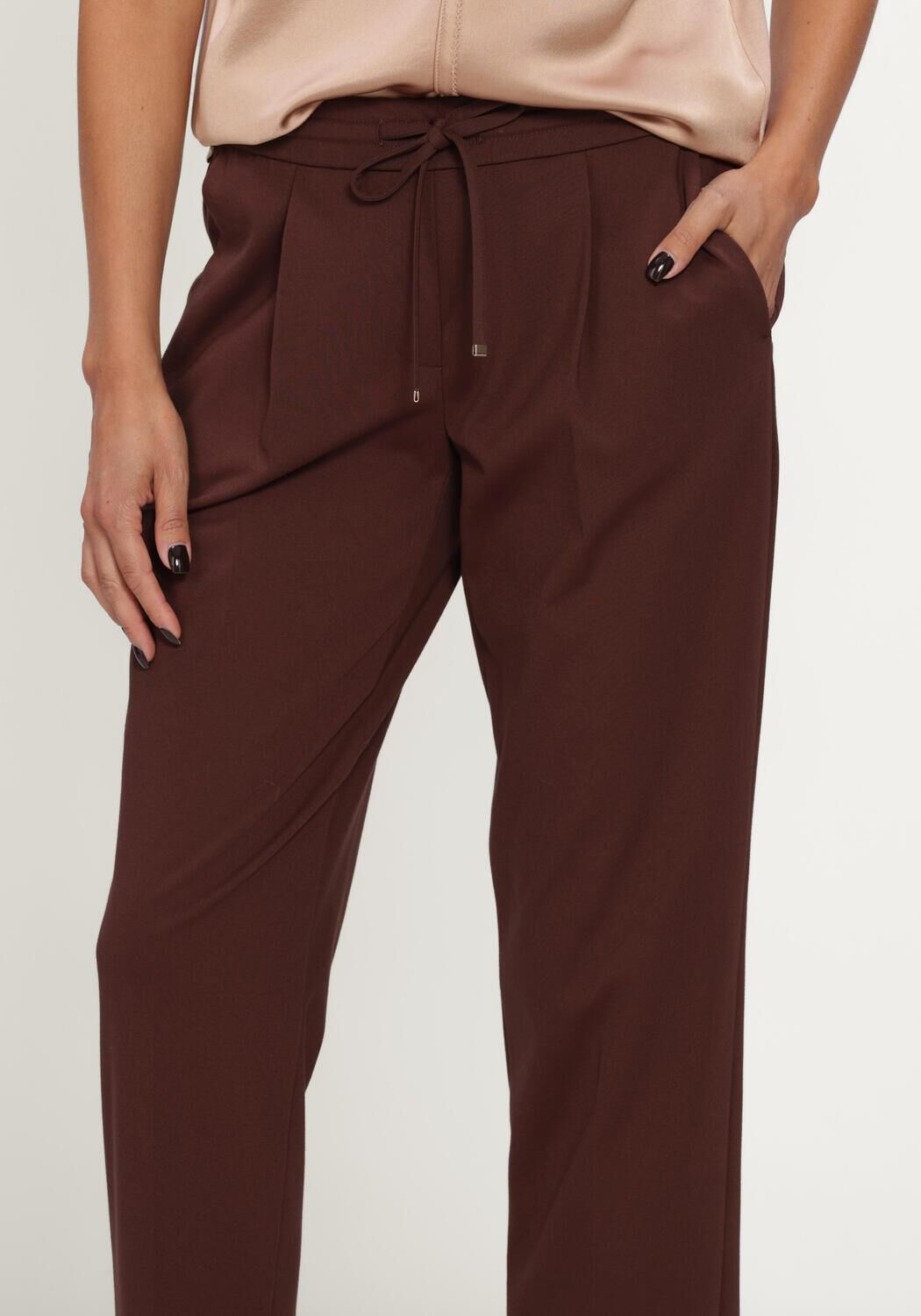 Bruine LUISA CERANO Wijde broek JOGGPANTS AUS PUNTO-MILANO - large
