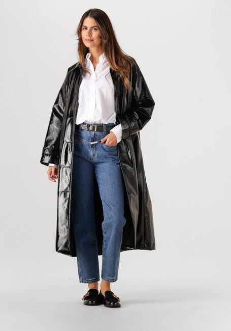 Zwarte MON FRAC Mantel COAT LONG CRAQUELE - large