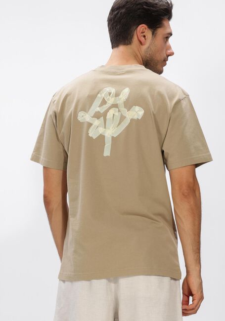 Beige OLAF HUSSEIN T-shirt TAPED MONOGRAM SS TEE - large