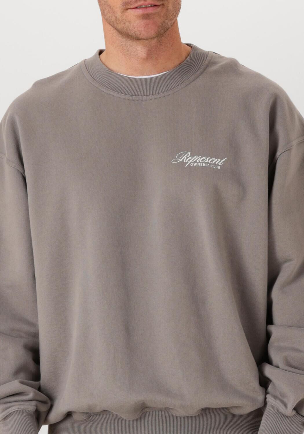 Grijze REPRESENT Sweater OWNERS CLUB SCRIPT SWEATER - large