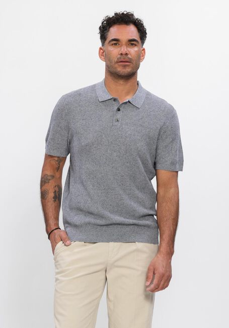 Blauwe PROFUOMO Polo POLO SS COTTON LINEN - large
