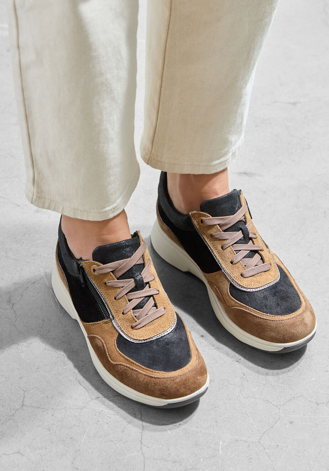 Bruine XSENSIBLE Lage sneakers COMBI H RITS SNEAKER - large