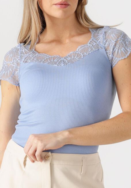 Lichtblauwe ROSEMUNDE Top BEATHA CAPSLEEVE - large