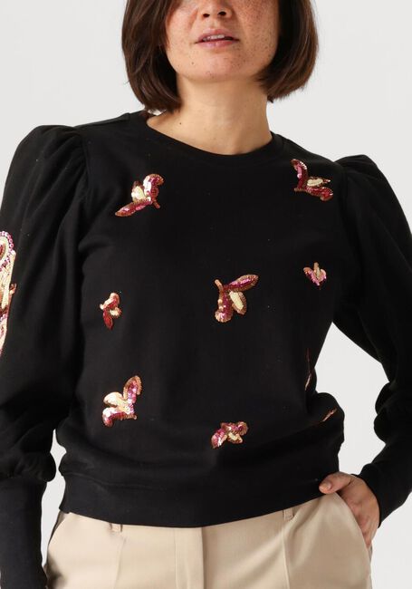 Zwarte SUMMUM Trui PUFF SLEEVE EMBELLISHED SWEATER - large