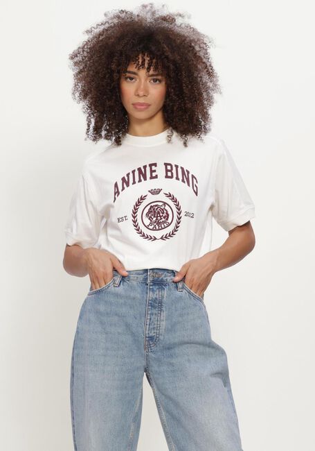 Witte ANINE BING T-shirt JAYLIN TEE COLLEGIATE - large