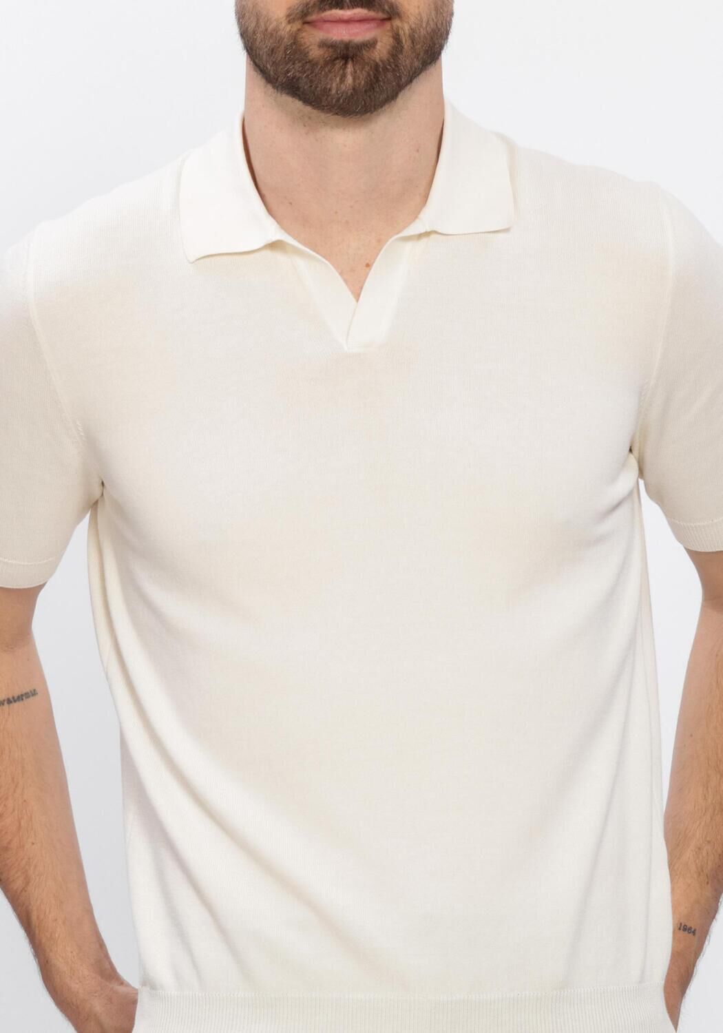 Creme GRAN SASSO Polo TENNIS S/SLV SKIPPER - large