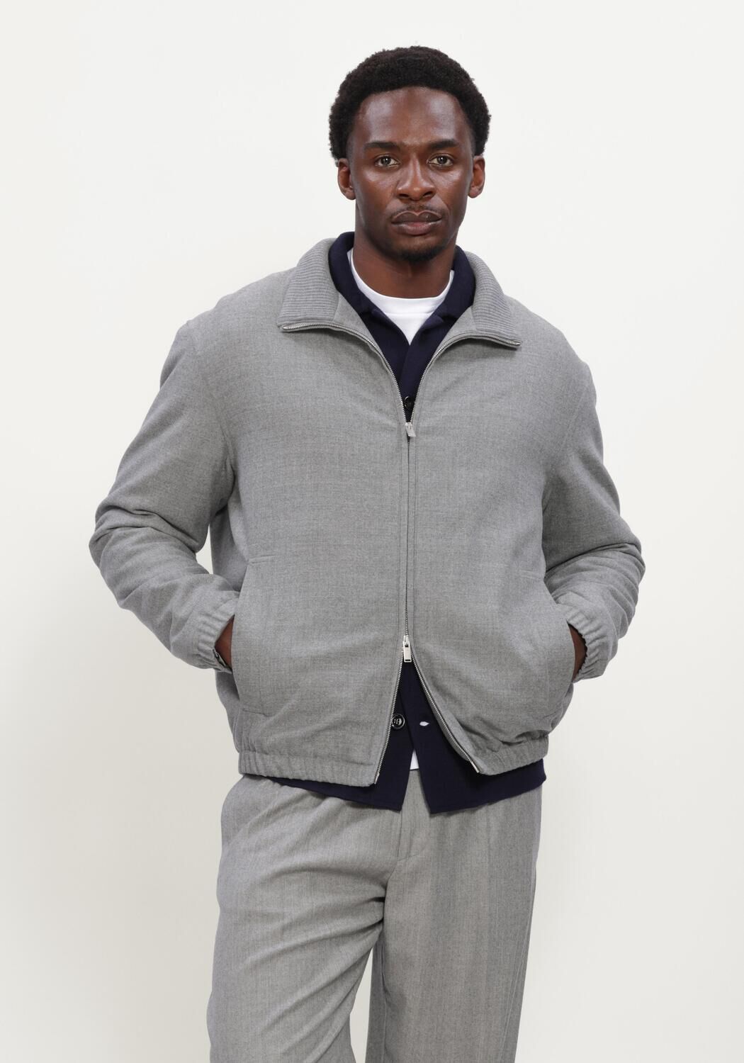 Lichtgrijze LARDINI Jack GIUBBINO UOMO - large