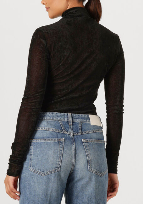 Zwarte DANTE6 Top OLYA VELVET LAYERING MESH TOP - large