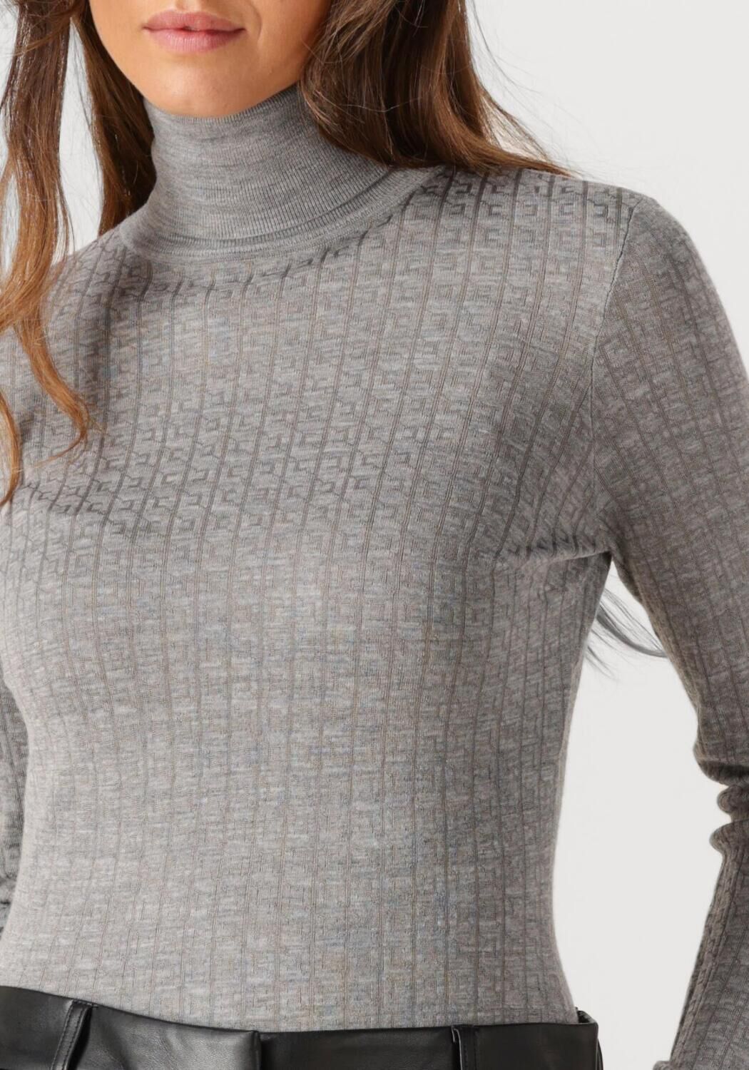 Lichtgrijze ELISABETTA FRANCHI Trui KNITTED SWEATER - large