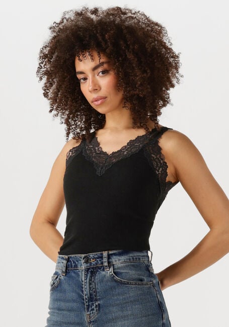 Zwarte ROSEMUNDE Top BERNADINE SL REGULAR V-NECK TOP - large