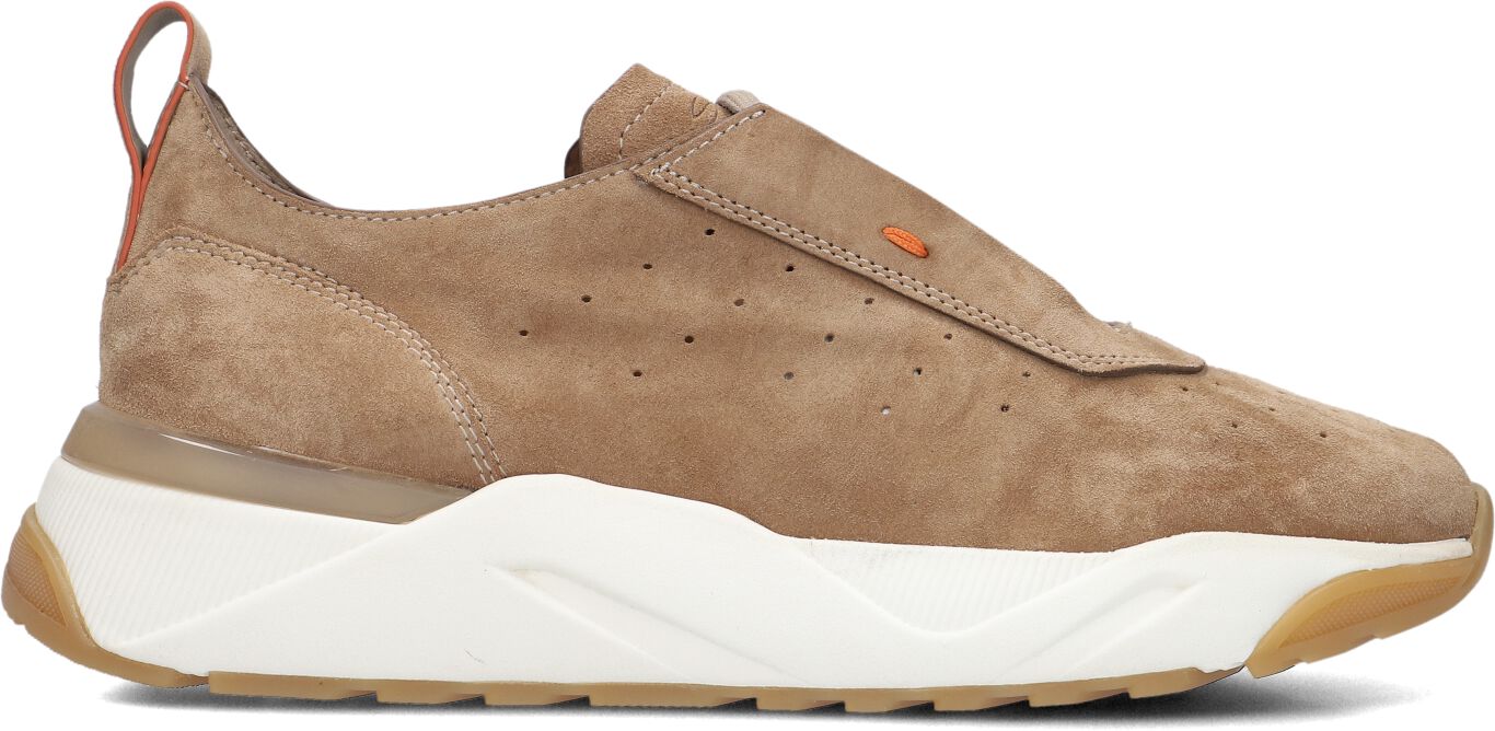 Santoni Lage Sneakers Dames Sue Runner, Maat: 36, Materiaal: Suède, Kleur: Beige