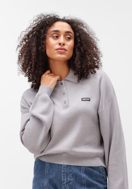 Grijze ROTATE Trui SLINKY KNIT POLO - large