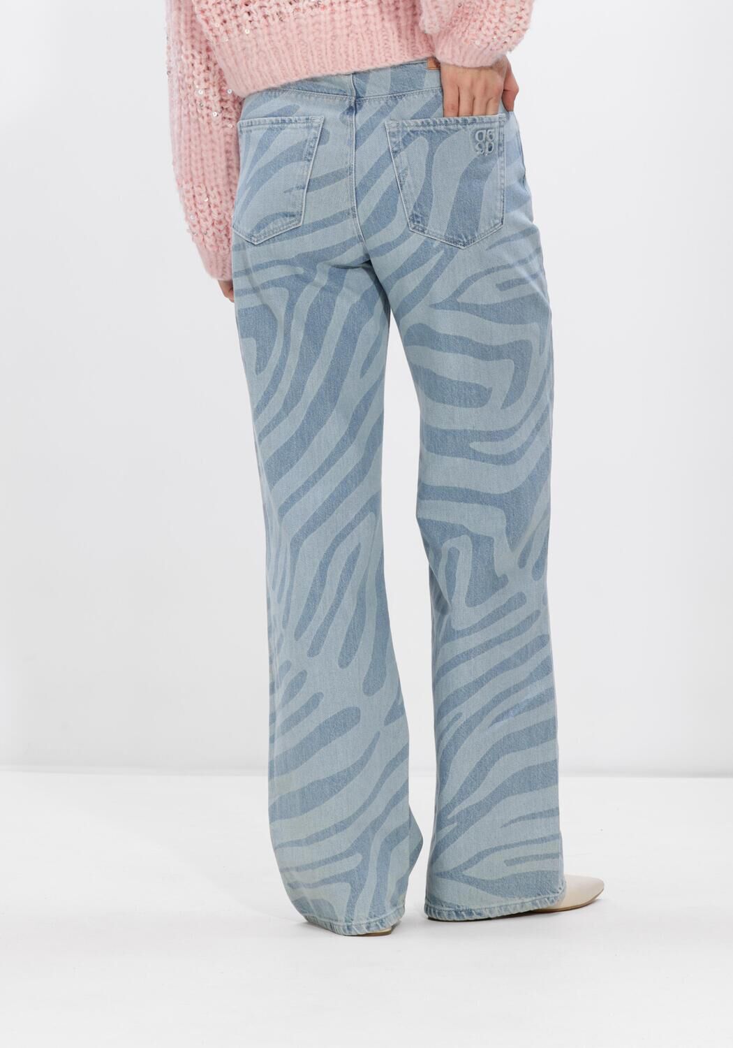 Lichtblauwe DANTE6 Wide jeans WIDE LEG PRINTED JEANS - large