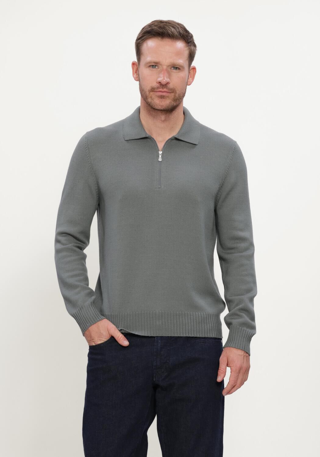 Grijze GRAN SASSO Trui TENNIS L/SLV - large