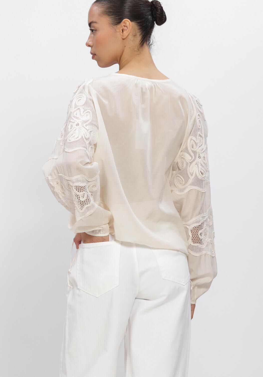 Creme DANTE6 Trui ULALA EMBROIDERED BLOUSE - large