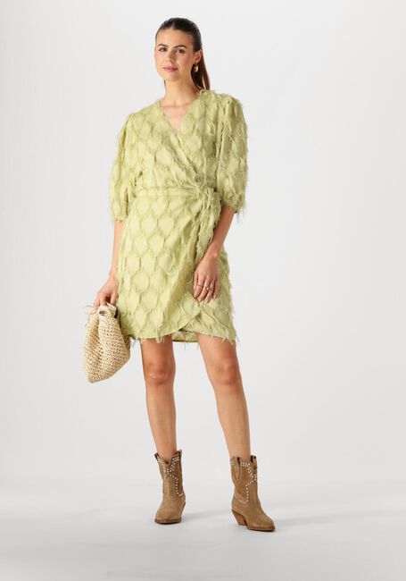 Khaki AAIKO Mini jurk FLORICA FRINGE PES 482 - large