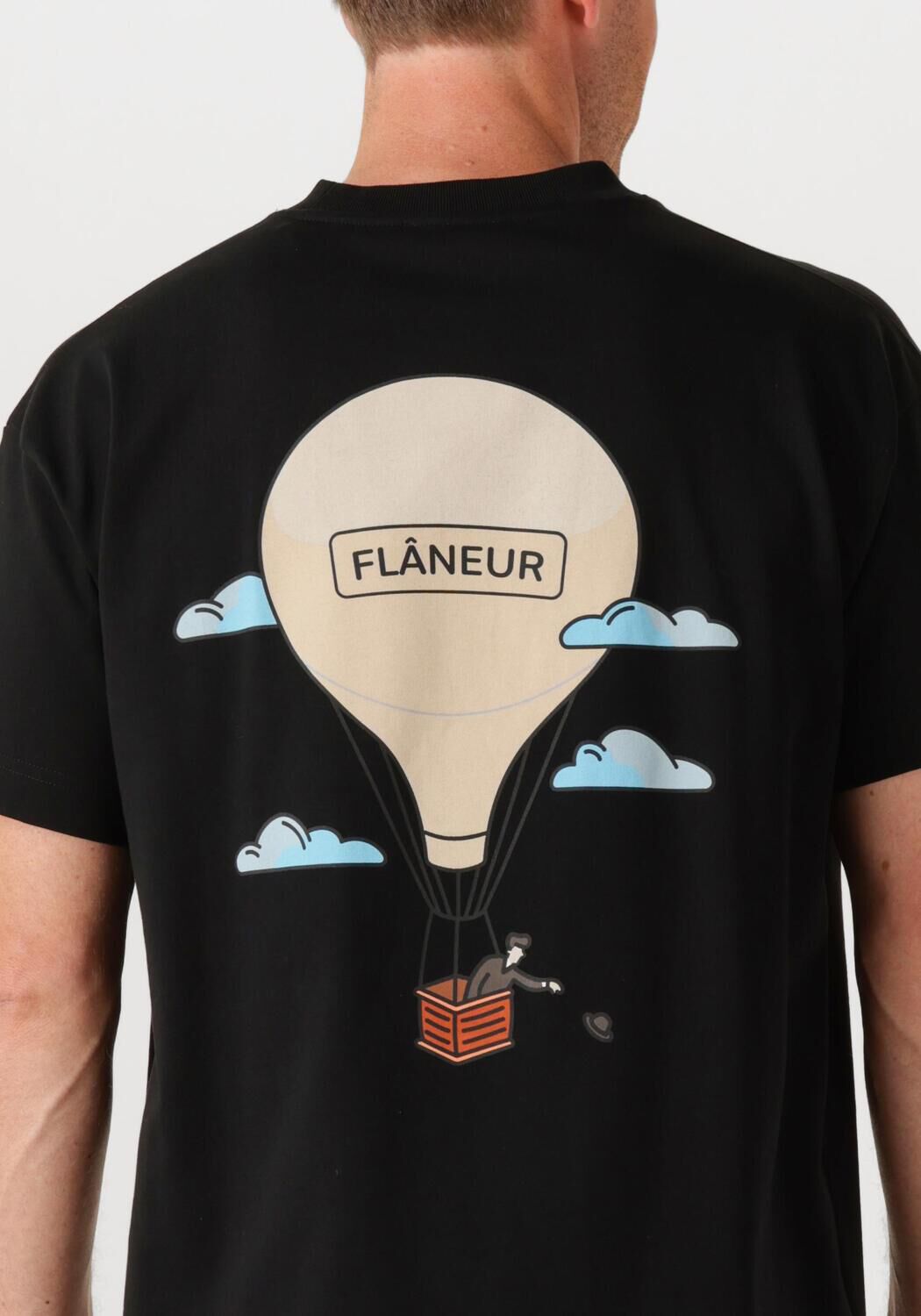 Zwarte FLANEUR T-shirt AERONAUTIQUE T SHIRT - large