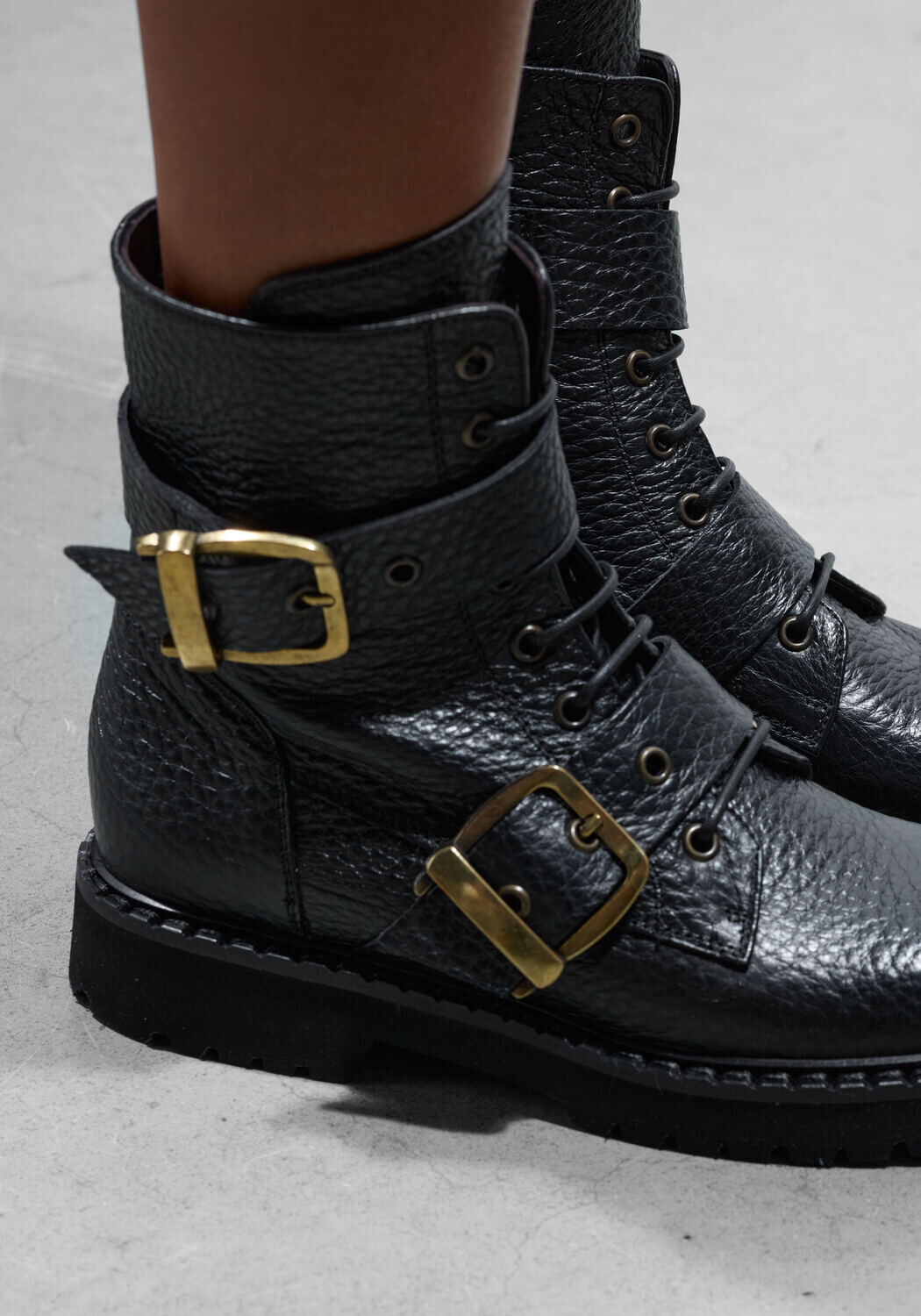 Zwarte STEFANO LAURAN Veterboots 9637 - large