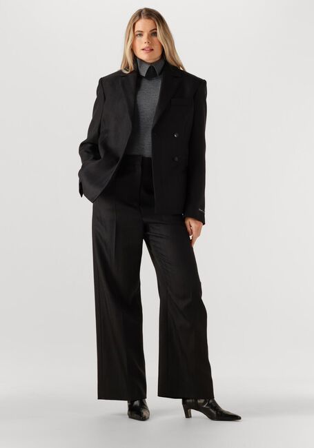 Donkergrijze HERSKIND Wijde broek POWEL WOOL PANTS - large